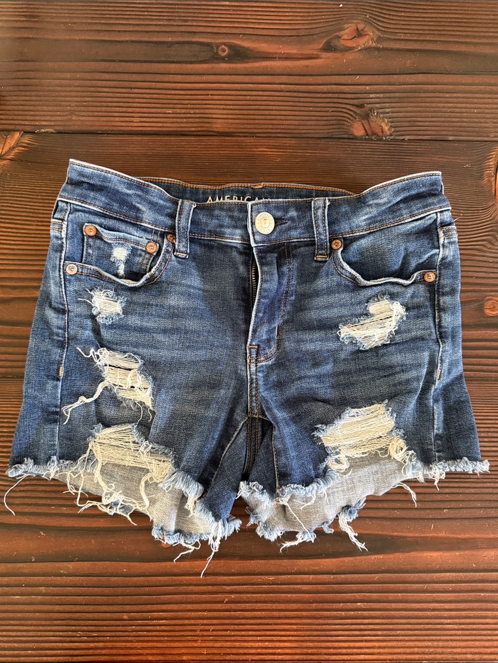 American Eagle Outfitters Distressed Denim Cutoff Shorts - Blue